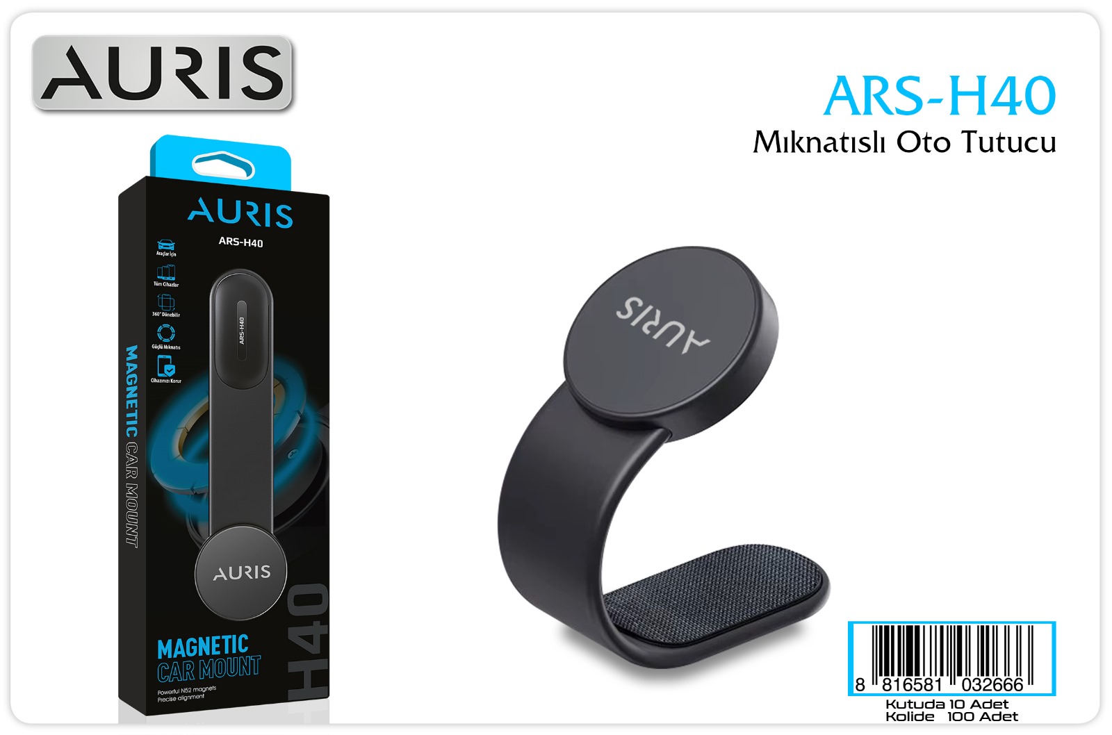 Auris H40 Mıknatıslı Araç Telefon Tutucu 